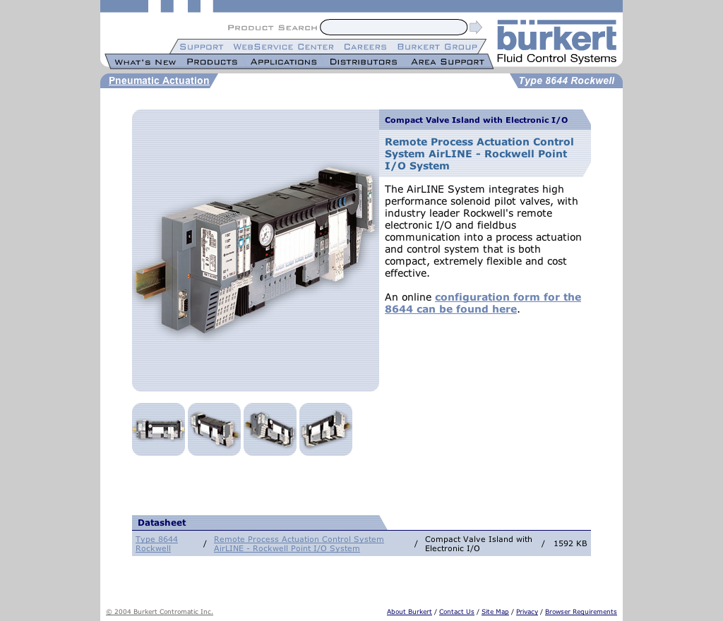 Burkert-USA.com Products Section - Specific Product, Without Manual